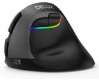 Delux M618 Mini BT 4.0+2.4GHz Dual mode Wireless Mouse Ergonomic Rechargeable