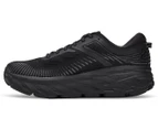 Hoka One One Men's Wide Fit Bondi 7 Running Shoes - Black/Black