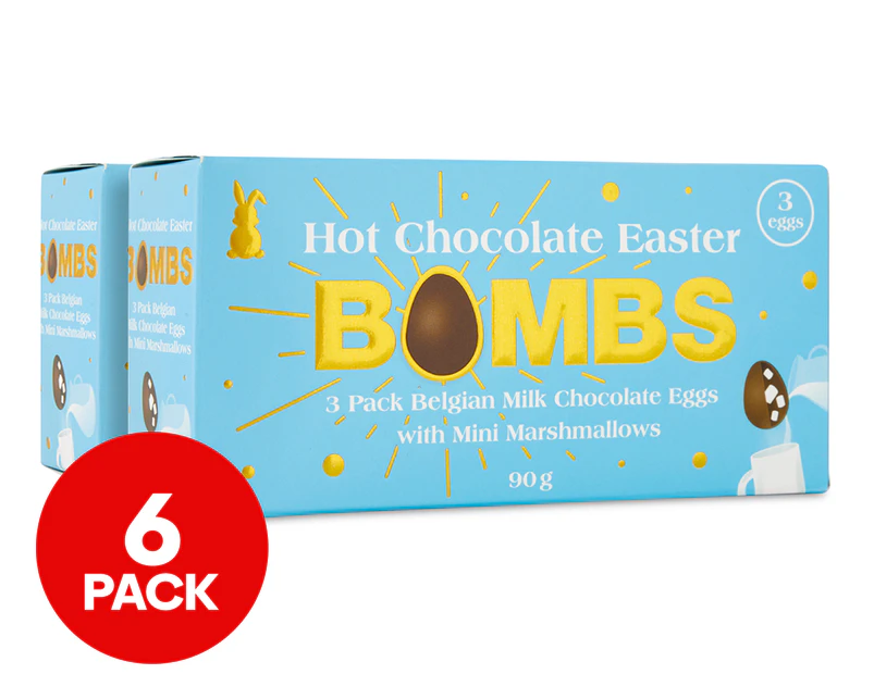 2 x 3pk Hot Chocolate Easter Bombs 90g