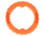 Paws & Claws 24cm Fetch N' Play Tugger/Bite/Chew Pet Dog Ring Play Toy Orange LG