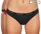 Calvin Klein Women's Carousel Bikini Briefs 3-Pack - Black/Grey Heather/Red