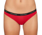 Calvin Klein Women's Carousel Bikini Briefs 3-Pack - Black/Grey Heather/Red
