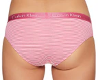 Calvin Klein Women's Motive Cotton Bikini Briefs 3-Pack - Black/Lipgloss/Pink Stripe