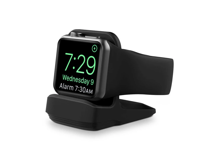 Strapmall Apple Watch Charger Stand Durable TPU with Non-Slip Stable Base-Black