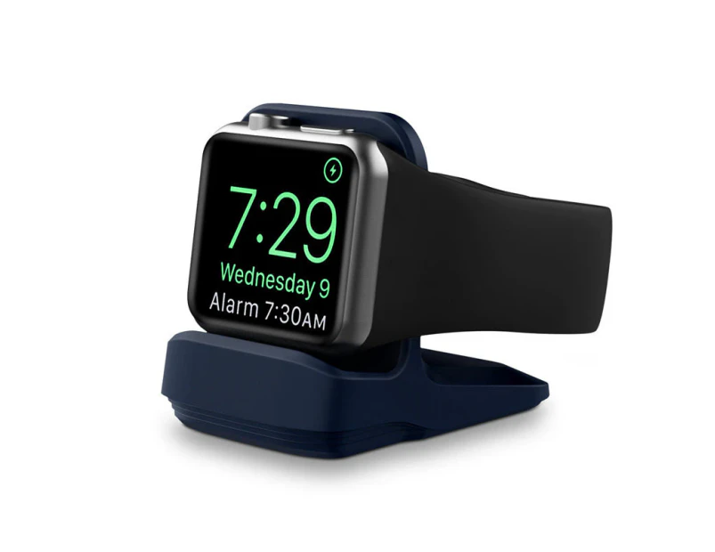 Strapmall Apple Watch Charger Stand Durable TPU with Non-Slip Stable Base-MidnightBlue