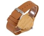 Women's Bamboo Wood Quartz Watch Leather Strap Wood Case Dial 4