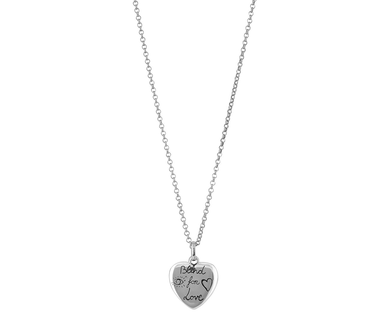 925 Sterling Silver Blind For Love Necklace With Gucci Motifs | GUCCI® US