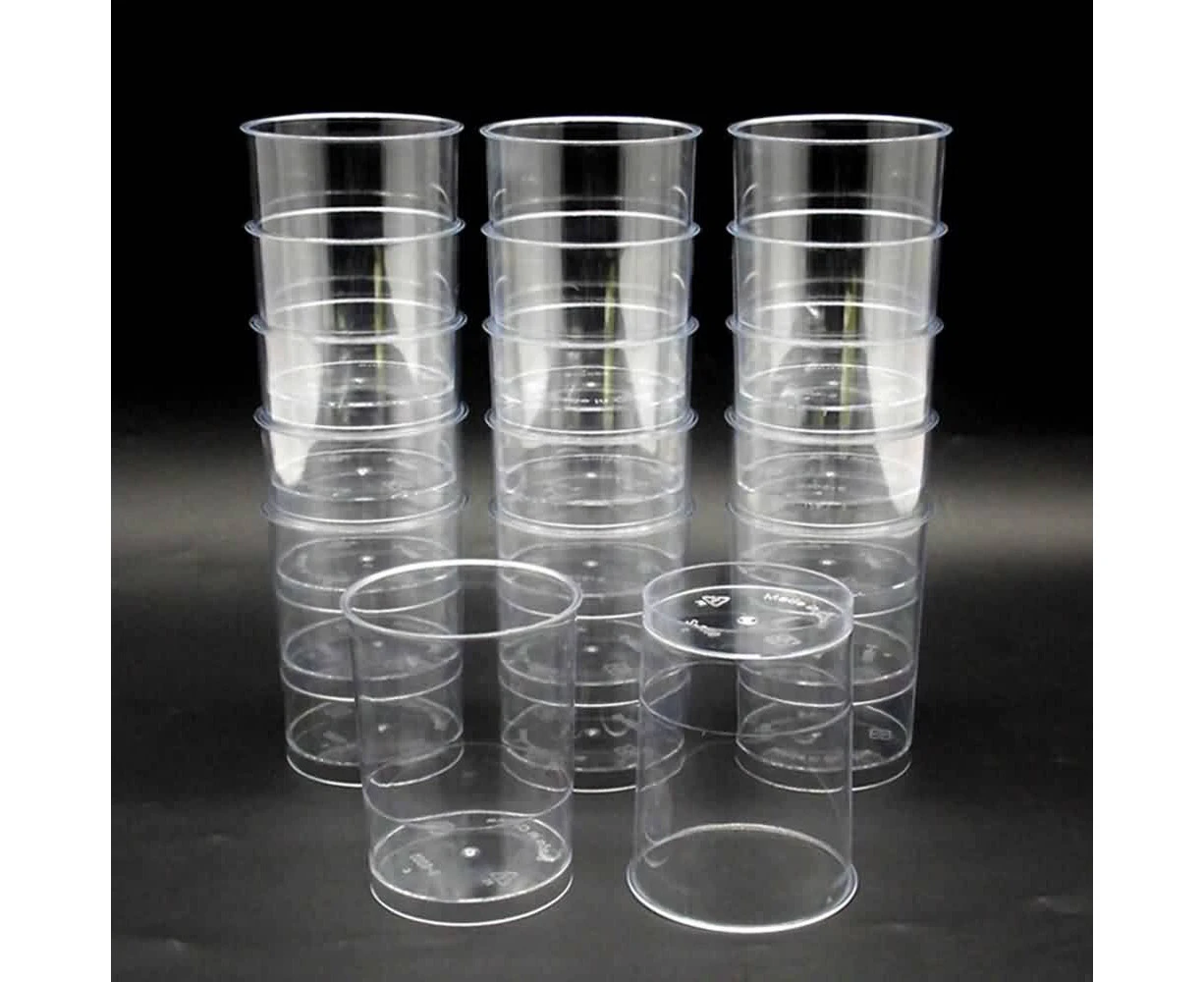 50 PCS Mousse Cups Cake Cup Clear Plastic Sample Drink Wine Jelly Tumbler