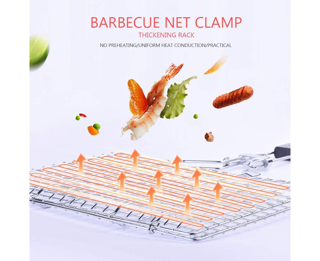 Barbecue Grilling Fish Clip BBQ Grill Basket Fish Clip Net Wodd