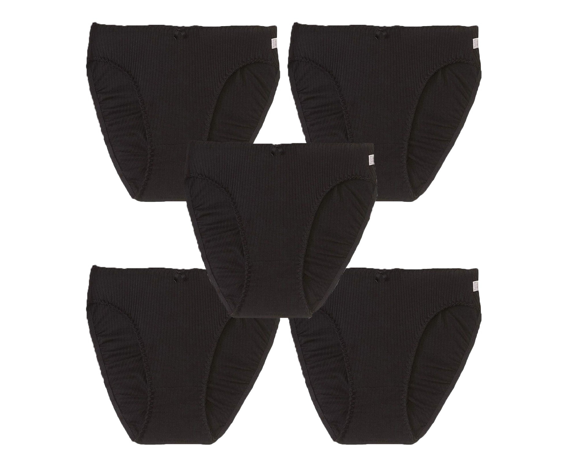 Hestia Heroes Hi Cut 2 Pack W10032 Black Womens Underwear