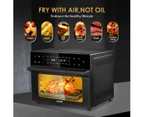 Maxkon Air Fryer Large Convection Oven Electric Digital Toaster Big Air Cooker Oil Free 1800W 30L Dual Cook Function Black