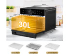 Maxkon Air Fryer Large Convection Oven Electric Digital Toaster Big Air Cooker Oil Free 1800W 30L Dual Cook Function Black