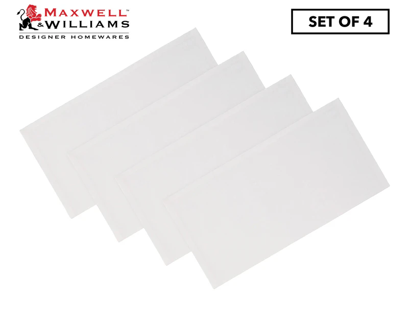 Set of 4 Maxwell & Williams Cotton Classics Napkins - Snow