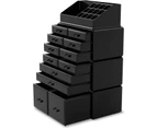 Makeup Cosmetic Organizer Storage Drawers Display Boxes Case with 12 Drawers - Black
