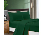 1000TC Ultra Soft Flat & Fitted Sheet  Set - Single/King Single/Double/Queen/King/Super King Size Bed - Dark Green