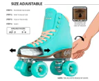 Crazy Skates RETRO Size Adjustable Roller Skates - Teal