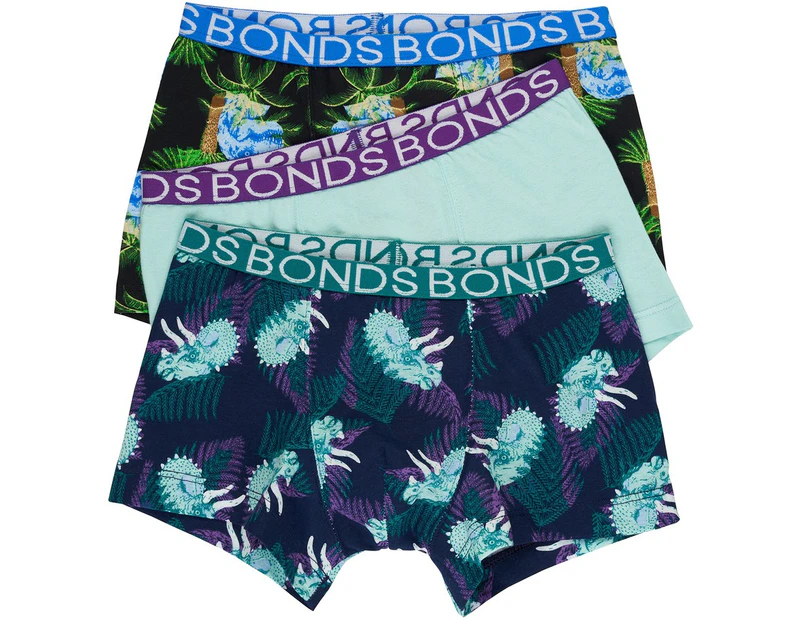 Bonds 3 Pairs Boys Trunks Underwear Dinosaur Print 8Vi Cotton - Dinosaur Print (8VI)