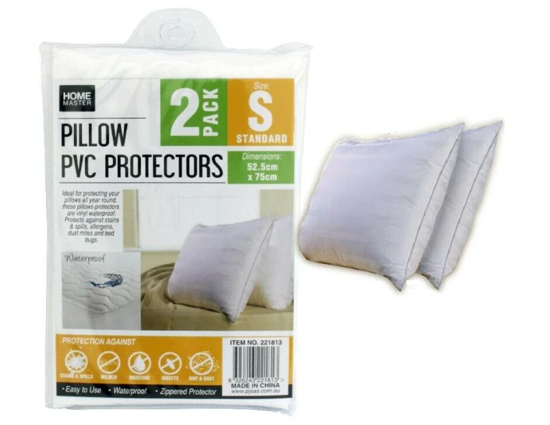 4x Pillow Protector Covers with Zipper Opening