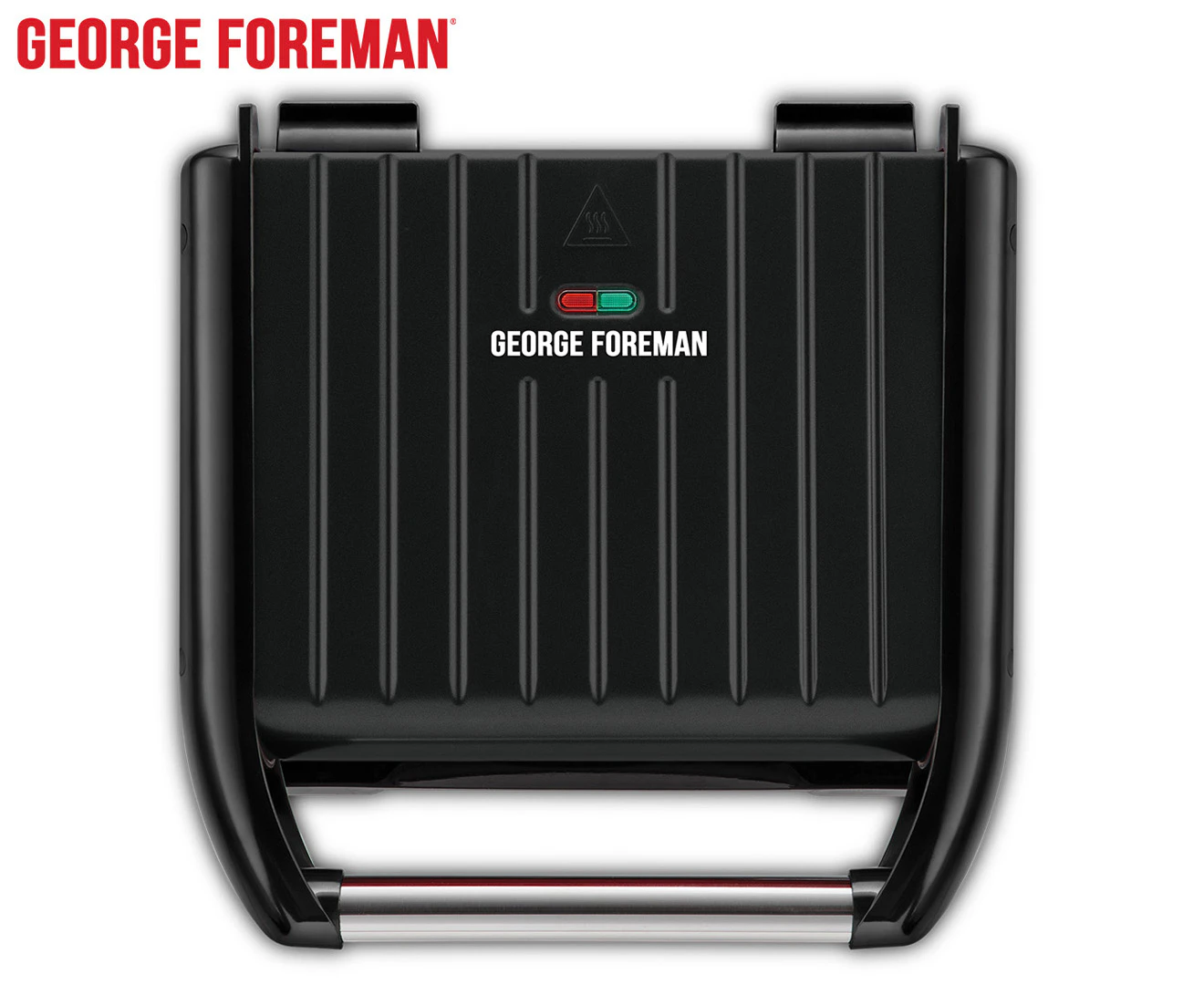 George Foreman 33cm Family Electric Steel Grill Press Non Stick Food Cooking