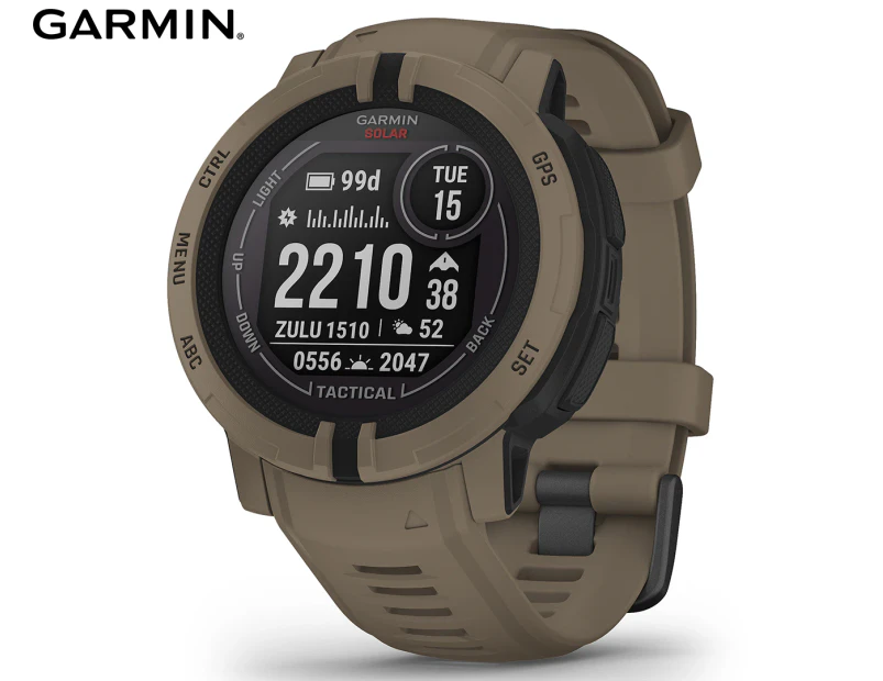 Garmin Instinct 2 Solar Watch Tactical Ed - Coyote Tan