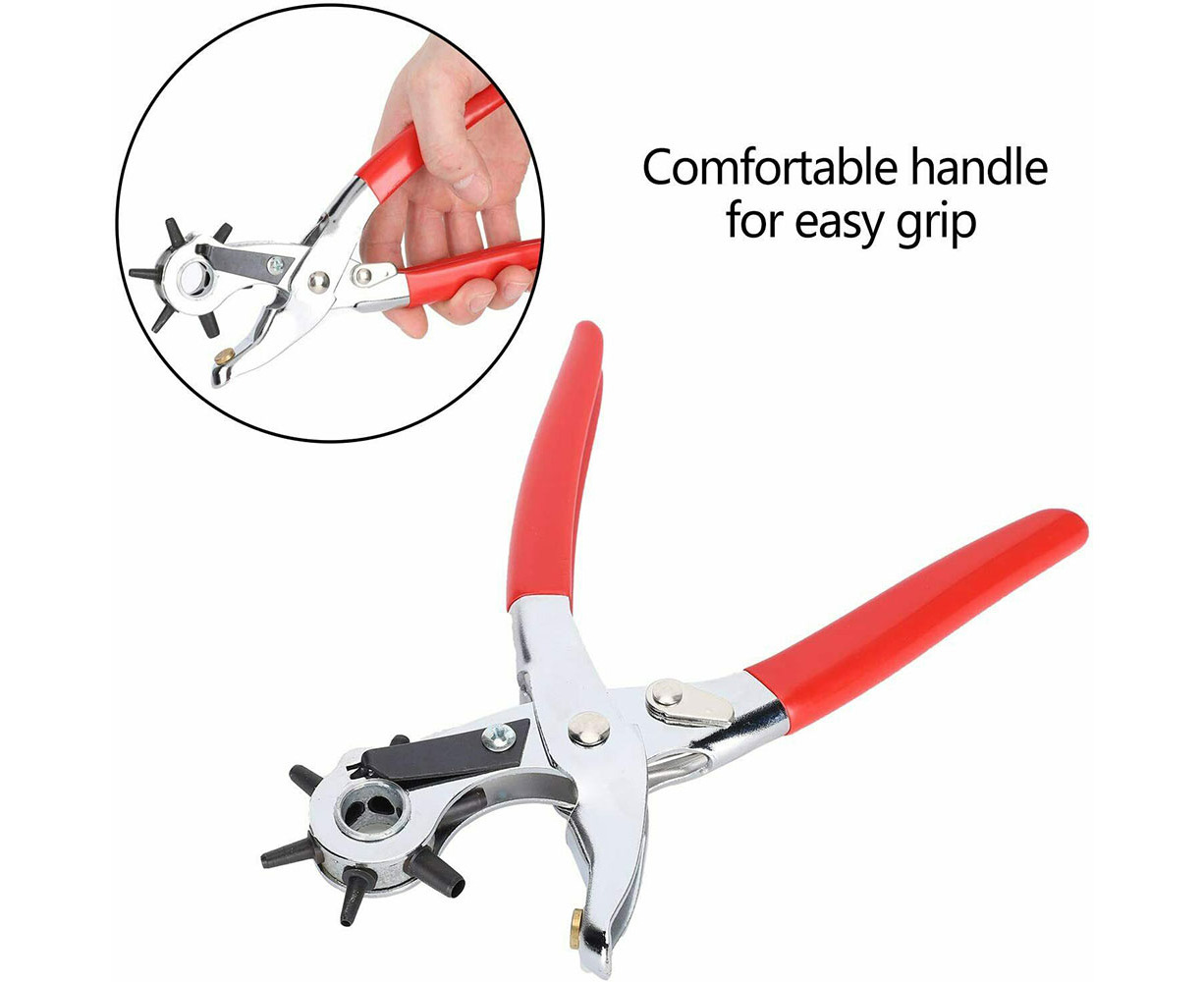 Leather Hole Punch, Heavy Duty Multi Hole Sizes Punch Plier Tool Kit Set  for Belts, Watch Bands, Straps, Dog Collars, Saddles, Shoes, Fabric,  Plastic