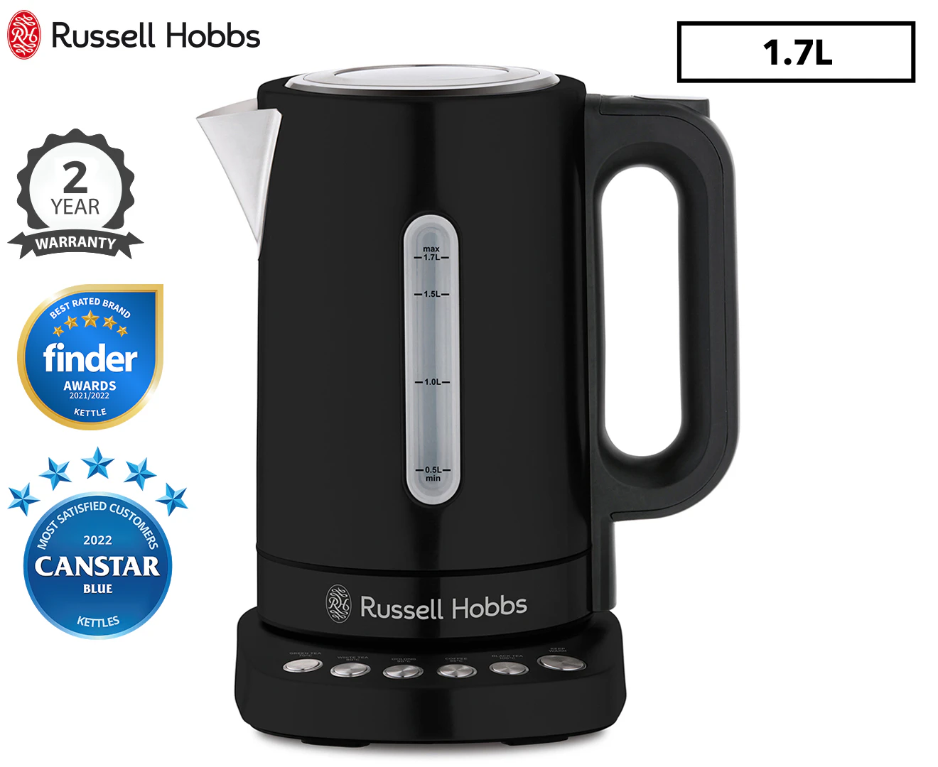 Russell Hobbs 1.7L Addison Digital Kettle - Matte Black