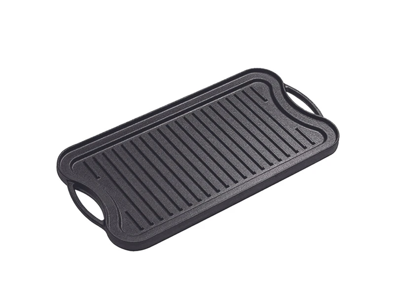 Cast Iron Ridged Griddle Hot Plate Grill Pan Bbq Stovetop
