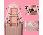 Travel Backpack Insulated Cooler Lunch Box Laptop Backpack With USB Port-Pink