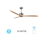 65" Ceiling Fans Wooden 3 Blades 6-Speed DC Noiseless Remote Control Fan