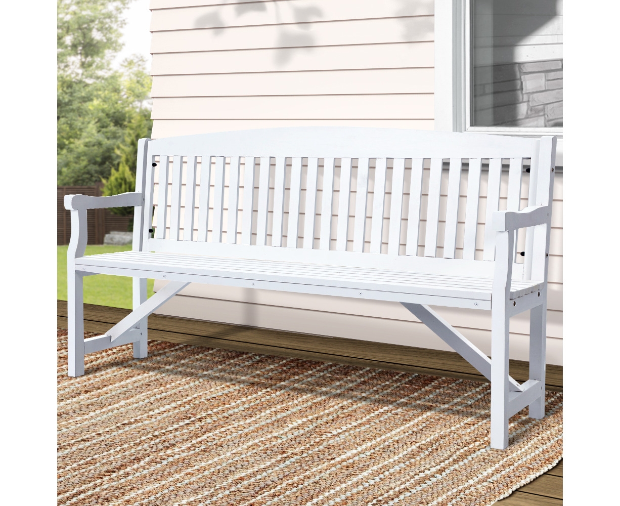 white wooden porch glider