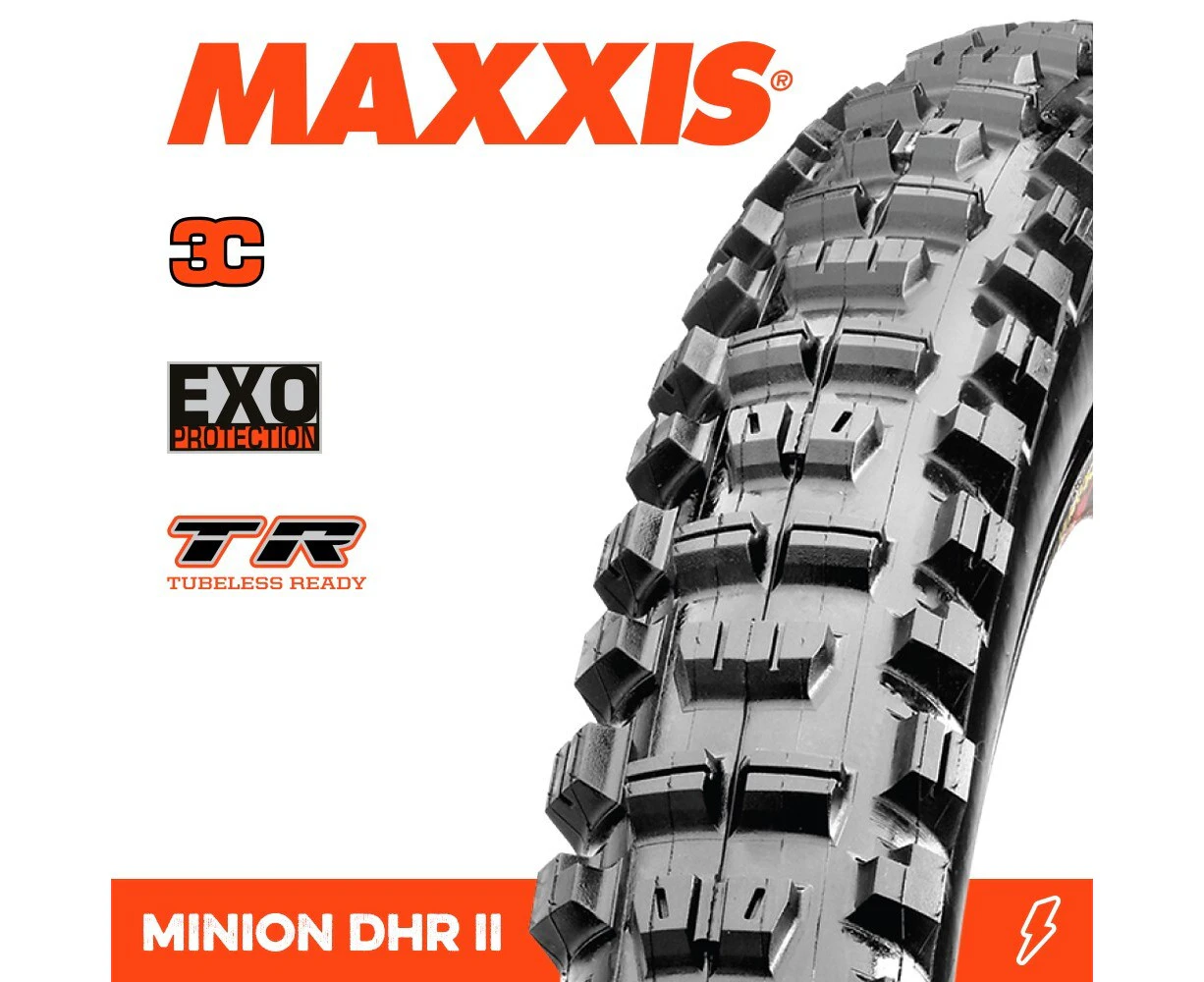 Maxxis Minion DHR II WT 3C MaxxTerra EXO TR Fold Tyre [Size: 29 x 2.40]