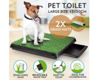 Indoor Pet Pee Training Pad with 2 Artificial Grass Mat
