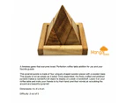 Triangle Pyramid wood 4 piece puzzle 3D hand made wooden Puzzles - mini size for kids or adults