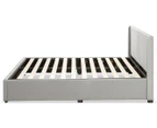 Zinus Light Grey Gas Lift Storage Bed Frame
