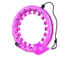 Smart Adjustable Detachable Waist Training Hula Hoops - Purple- Large