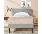Zinus Nelly Single Bed Frame Fabric Upholstered Kids and Toddler Platform Base - Light Grey