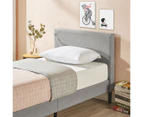 Zinus Nelly Single Bed Frame Fabric Upholstered Kids and Toddler Platform Base - Light Grey
