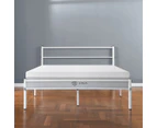 Zinus White Metal Bed Frame w/ Headboard & Footboard - Double