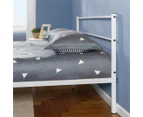 Zinus White Metal Bed Frame w/ Headboard & Footboard - Double