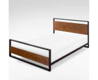 Zinus Ironline Metal & Wood Bed Frame w/ Headboard