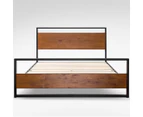 Zinus Ironline Metal & Wood Bed Frame w/ Headboard
