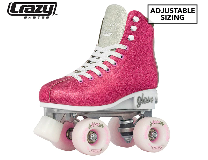 Crazy Skates Disco GLAM Roller Skates - Pink Glitter
