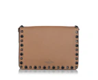 Valentino Preloved Rockstud Leather Crossbody Bag Women Brown - Designer - Pre-Loved