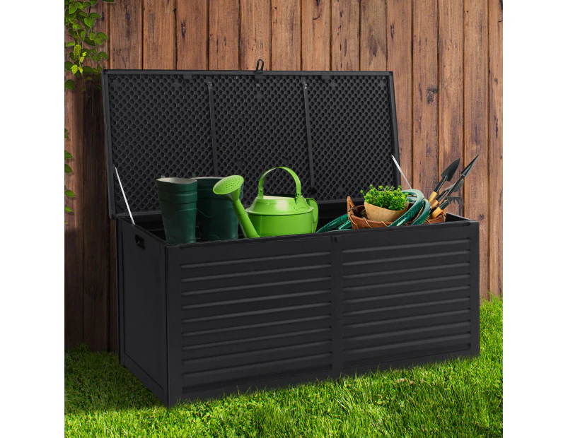 Outdoor Storage Box 390L Container Lockable Toy Tools Shed Deck Garden ...