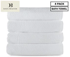 Daniel Brighton Zero Twist Bath Towel 4-Pack - White
