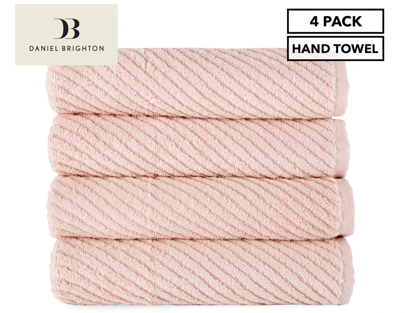 Daniel Brighton Zero Twist Hand Towel 4-Pack - Pink
