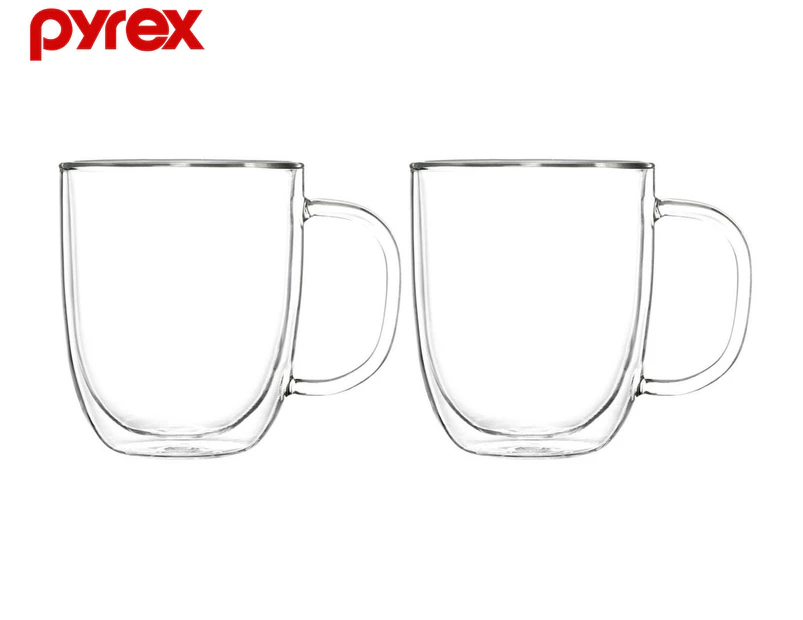Set of 2 Pyrex 250mL Double Wall Mugs