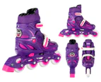 Crazy Skates 148 Adjustable Kids Inline Skates - Purple Glitter