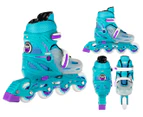 Crazy Skates 148 Adjustable Kids Inline Skates - Teal Glitter