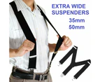 Extra Wide Suspenders 35mm / 50mm Adjustable Clip On Strong Mens Braces Wedding - Violet 50mm